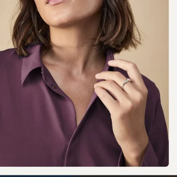 Something Cool Button Down Size Small in Plum - Picture 2 of 3